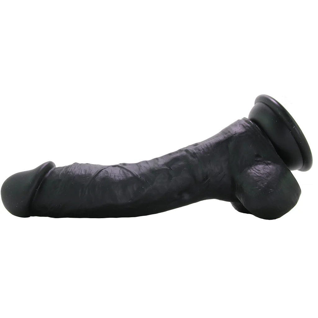 ColourSoft 8 Inch Silicone Dildo in Black - Image 3