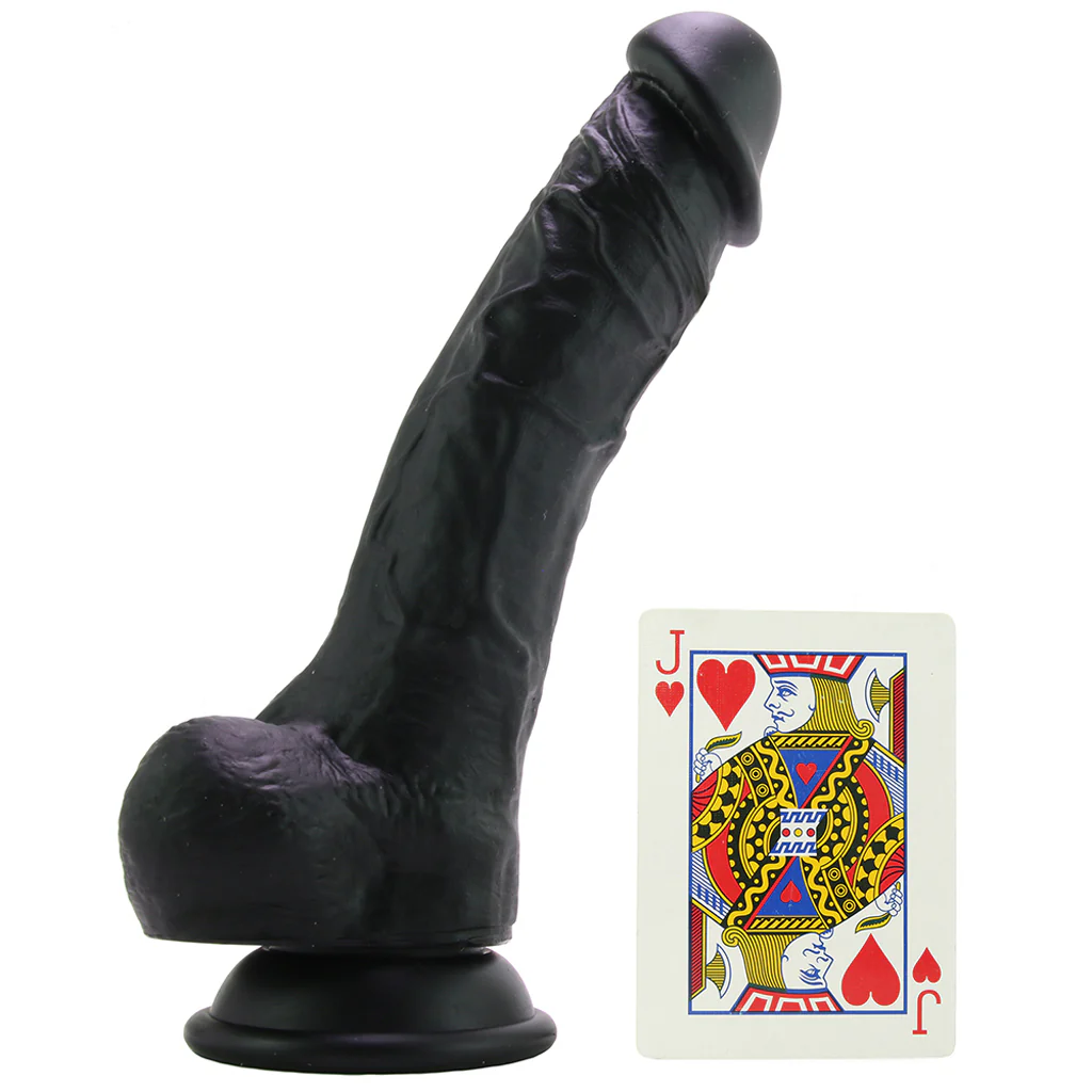 ColourSoft 8 Inch Silicone Dildo in Black - Image 4