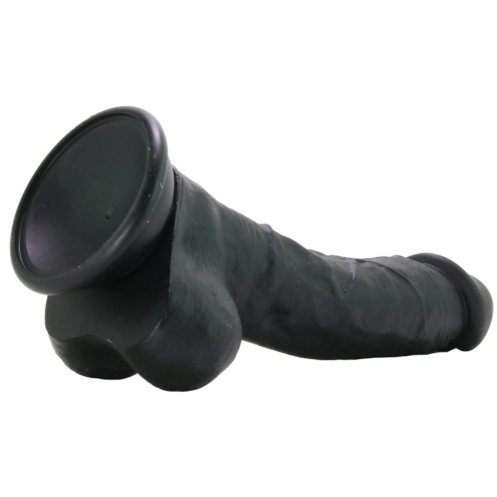 ColourSoft 8 Inch Silicone Dildo in Black - Image 5
