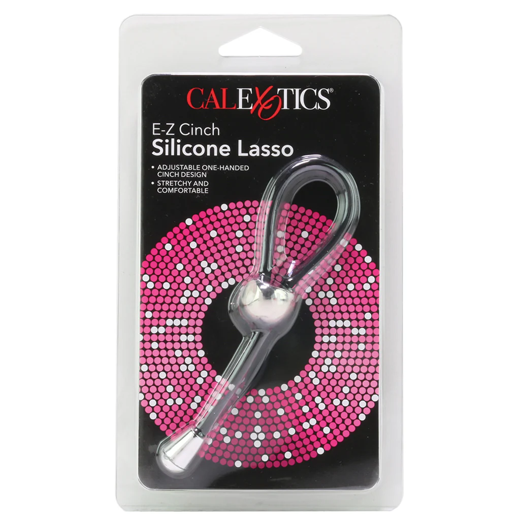 E-Z Cinch Silicone Lasso Cock Ring in Black - Image 6
