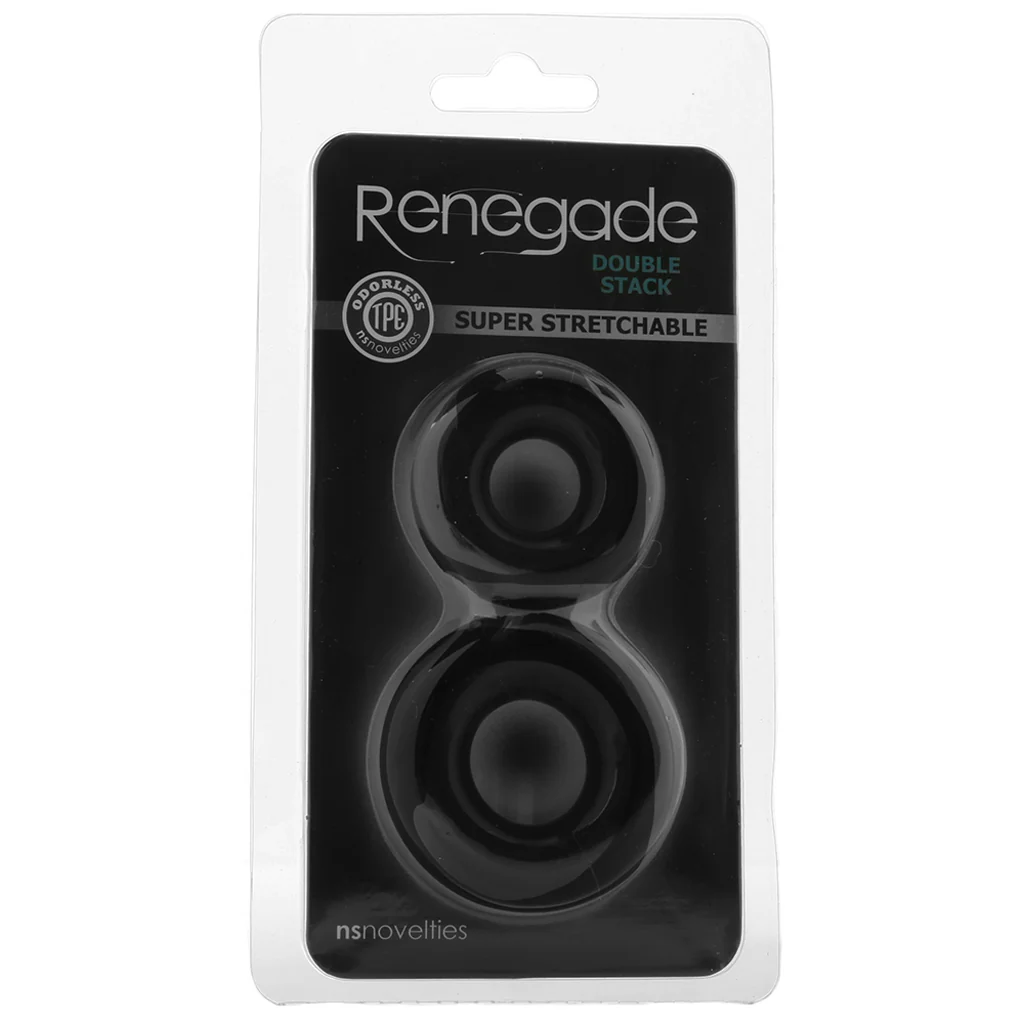 Renegade Double Stack Cock Rings in Black - Image 6