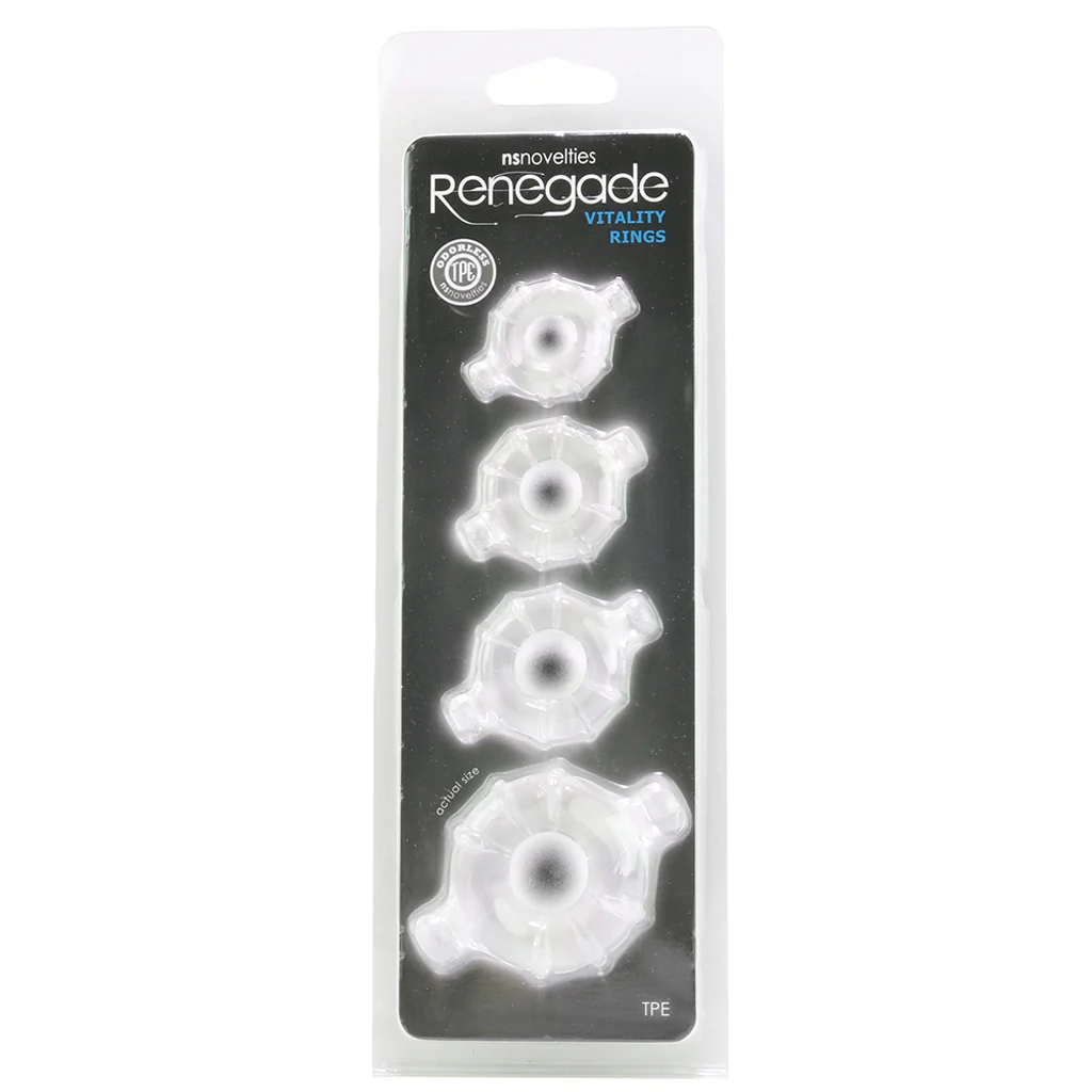 Renegade Vitality Cock Ring 4 Pack in Clear - Image 6