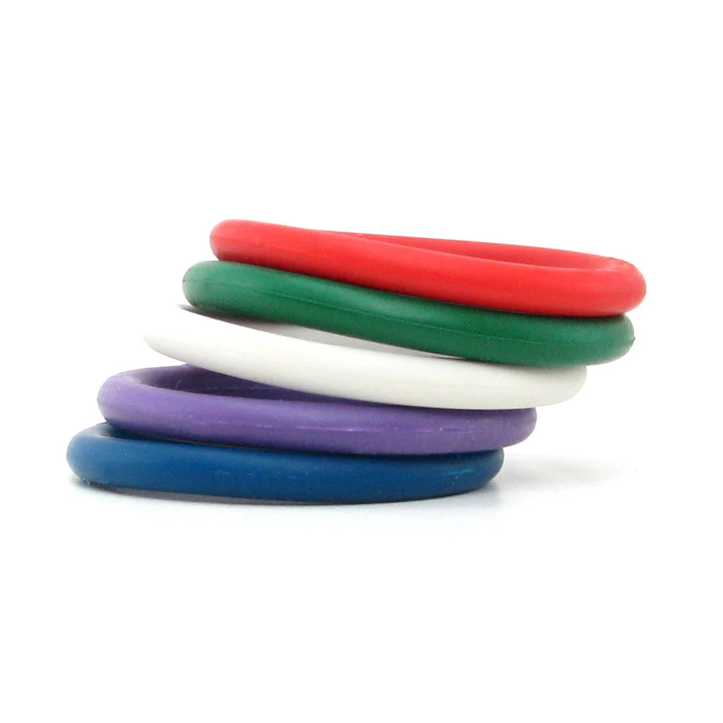 Rubber 1.25 Inch C-Ring 5 Pack in Rainbow - Image 4