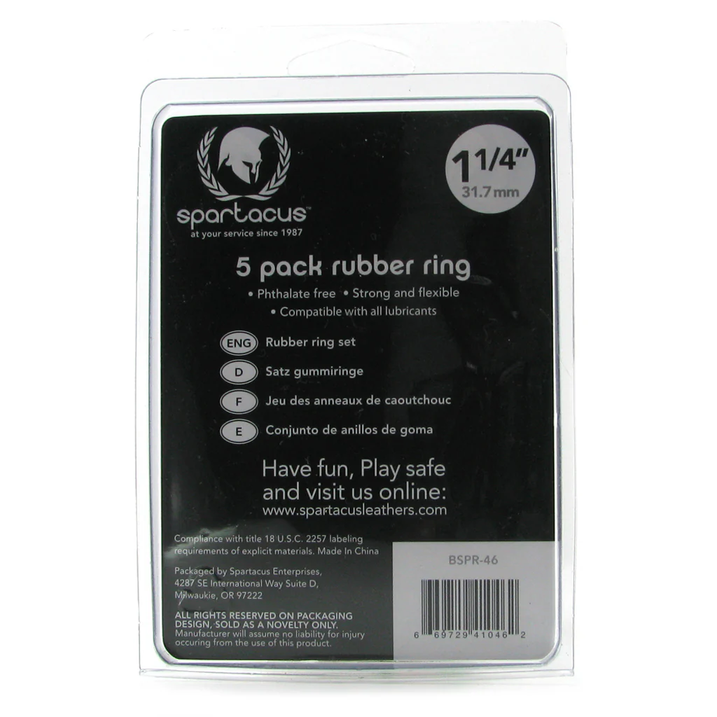 Rubber 1.25 Inch C-Ring 5 Pack in Rainbow - Image 5