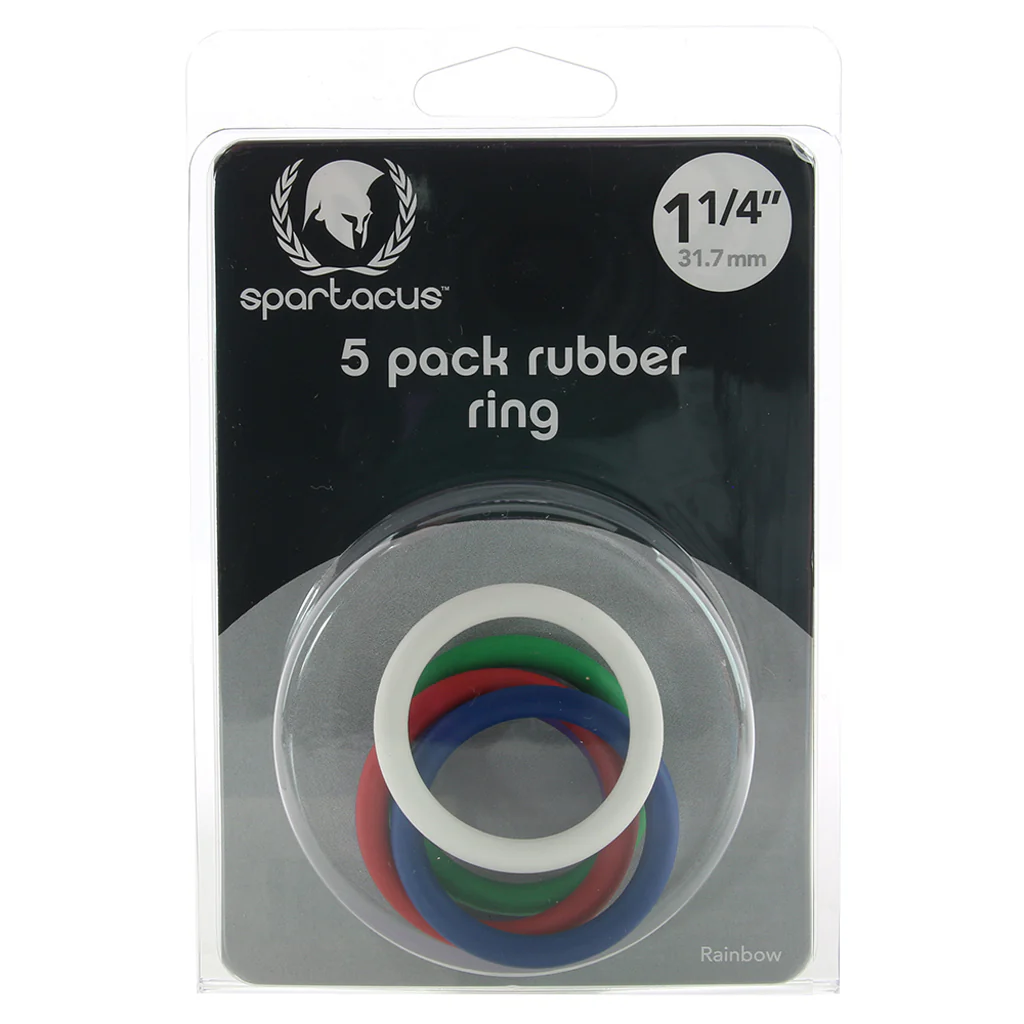 Rubber 1.25 Inch C-Ring 5 Pack in Rainbow - Image 6